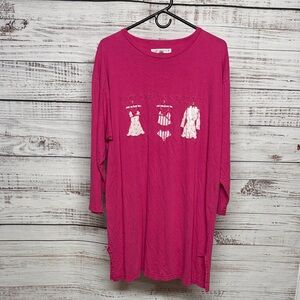 Victoria's Secret Vintage Fuchsia Long Sleeve Sleepshirt Tee